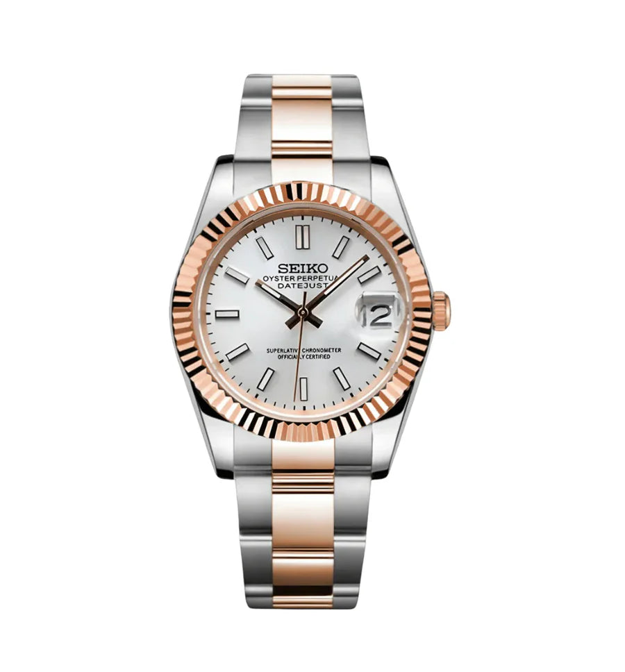 Seiko Datejust Mod – White Baton Dial