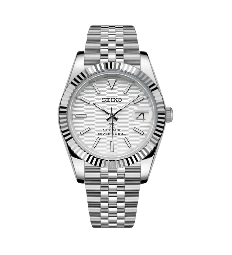 Seiko Datejust Mod – White Waffle Dial