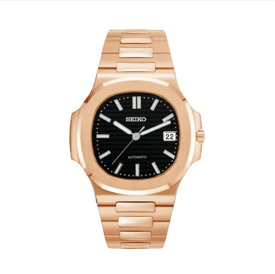 Seiko Nautilus Mod – Black Dial (Rose Gold)