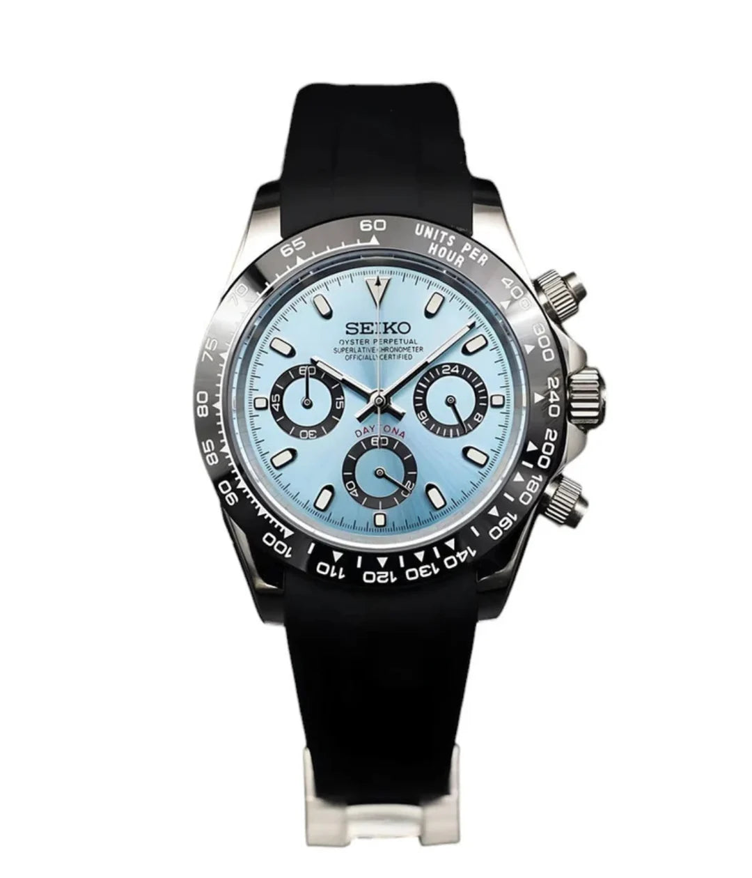 Seiko Daytona Mod – Ice Blue Rubber