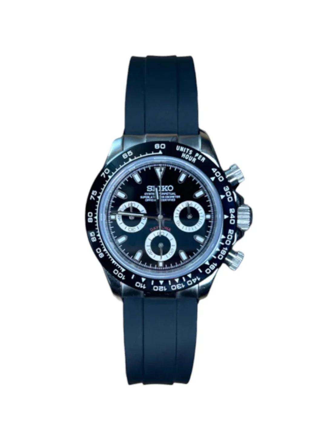 Seiko Daytona Mod – Black Rubber