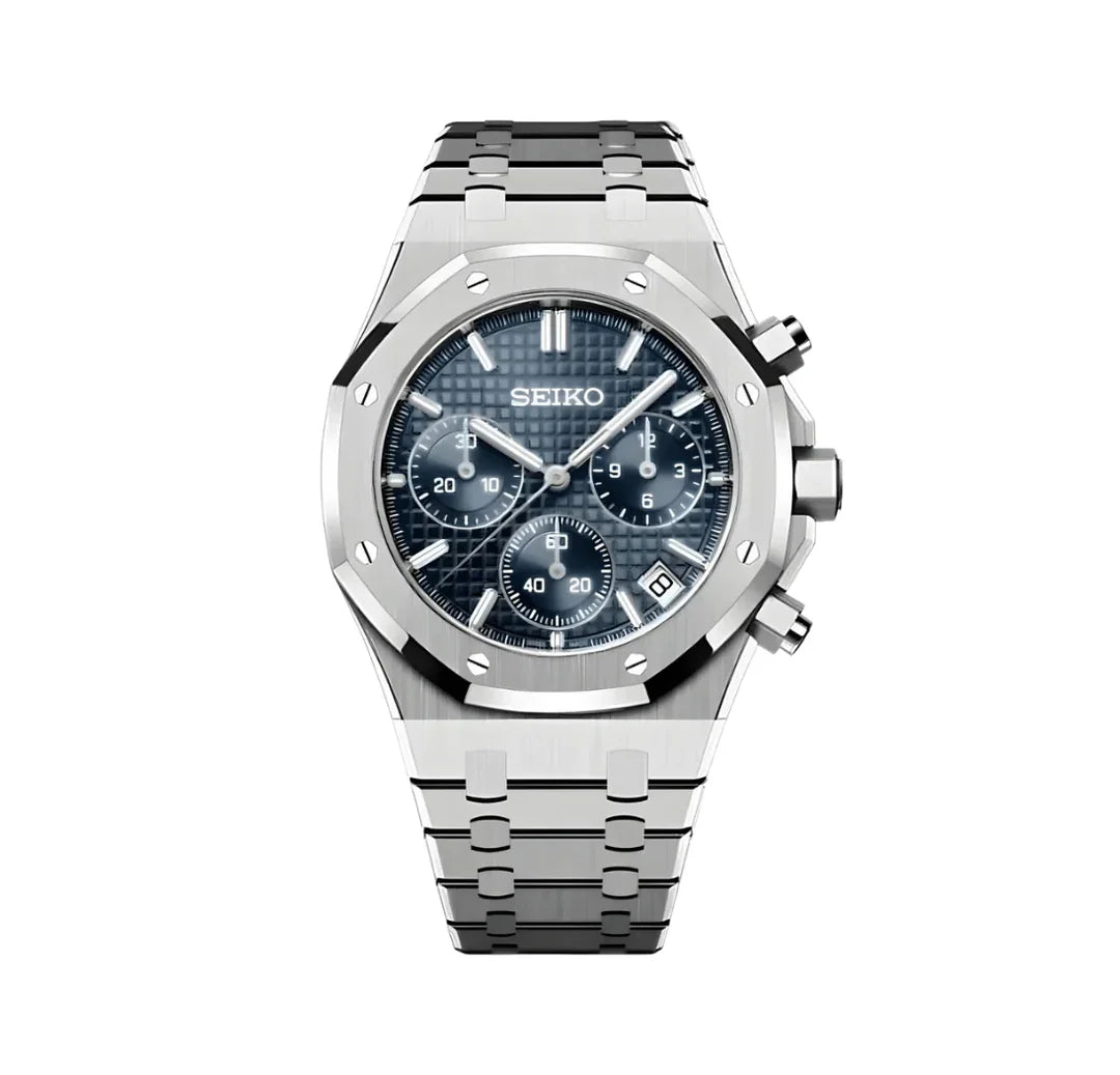 Seiko Royal Oak Mod – Steel Blue Chronograph