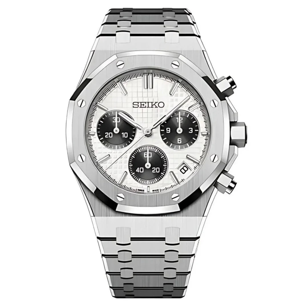 Seiko Royal Oak Mod – White Chronograph